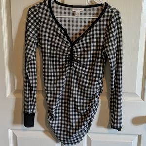 Plaid maternity shirt